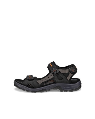 Men's ECCO® Offroad Yucatan Nubuck Walking Sandal - Black - Outside