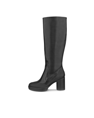 Women's ECCO® Shape Sculpted Motion 55 Leather High-Cut Boot - Black - Outside