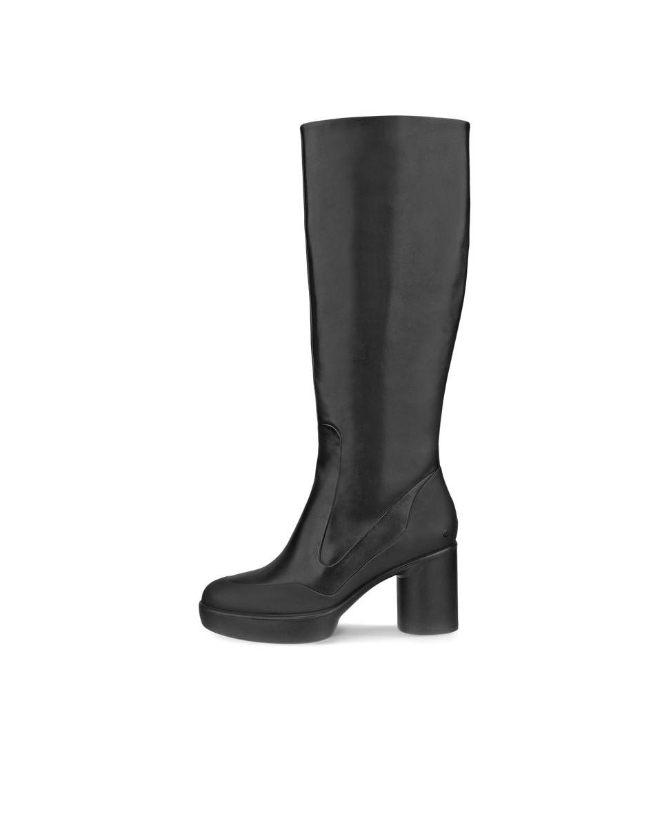 Women s ECCO Shape Sculpted Motion 55 Leather High Cut Boot Black