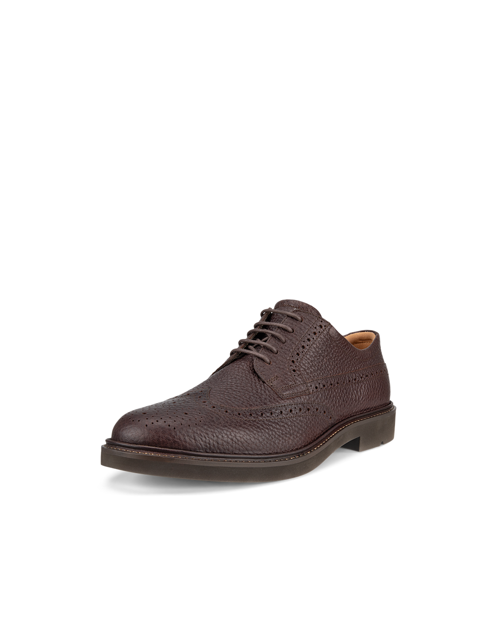 Men's ECCO® Metropole London Leather Brogue Shoe - Brown - Main