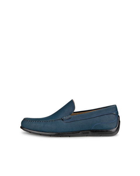 Men s ECCO Classic Moc 2.0 Leather Slip On Blue