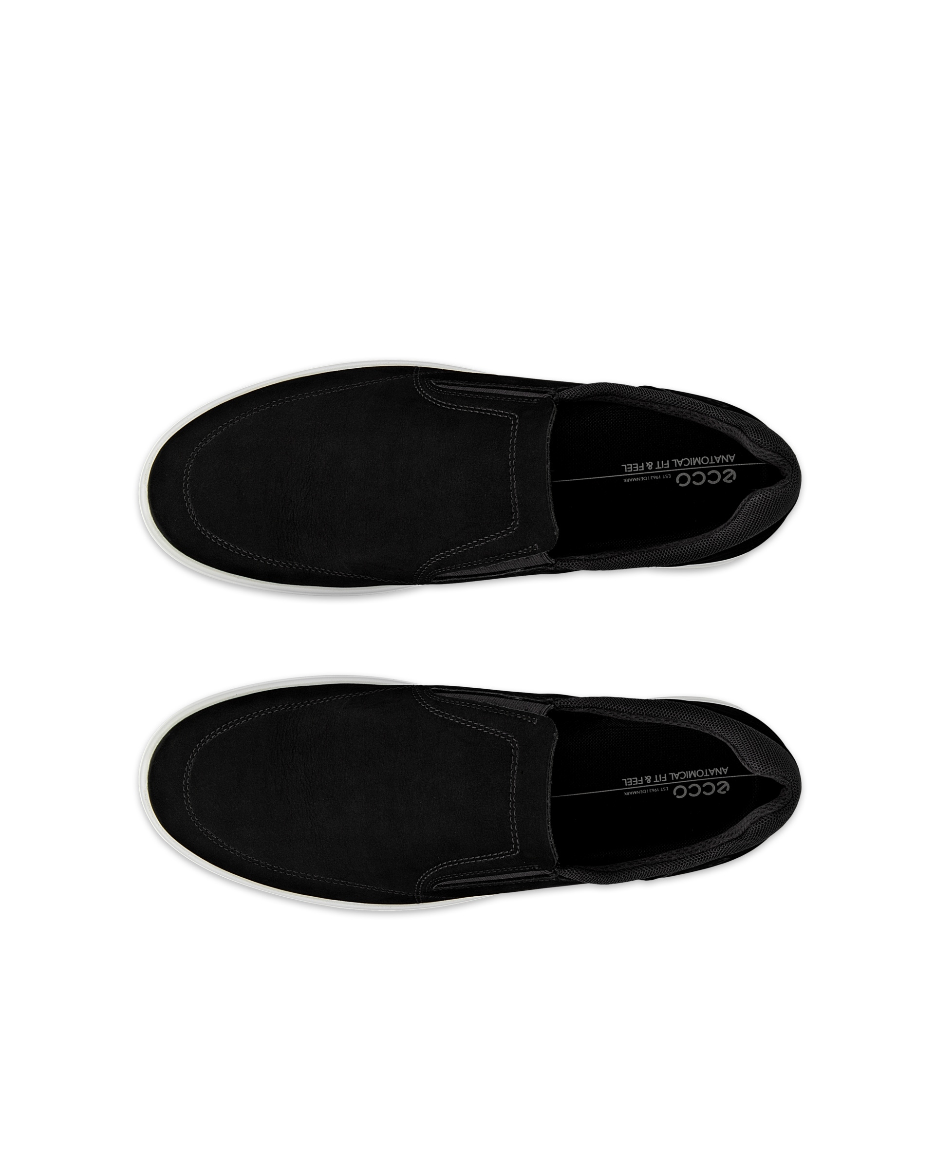 Men's ECCO® Classic Nubuck Slip-On - Black - Top left pair