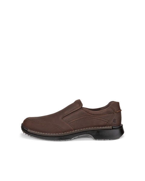 Men s ECCO Fusion Leather Slip On Brown