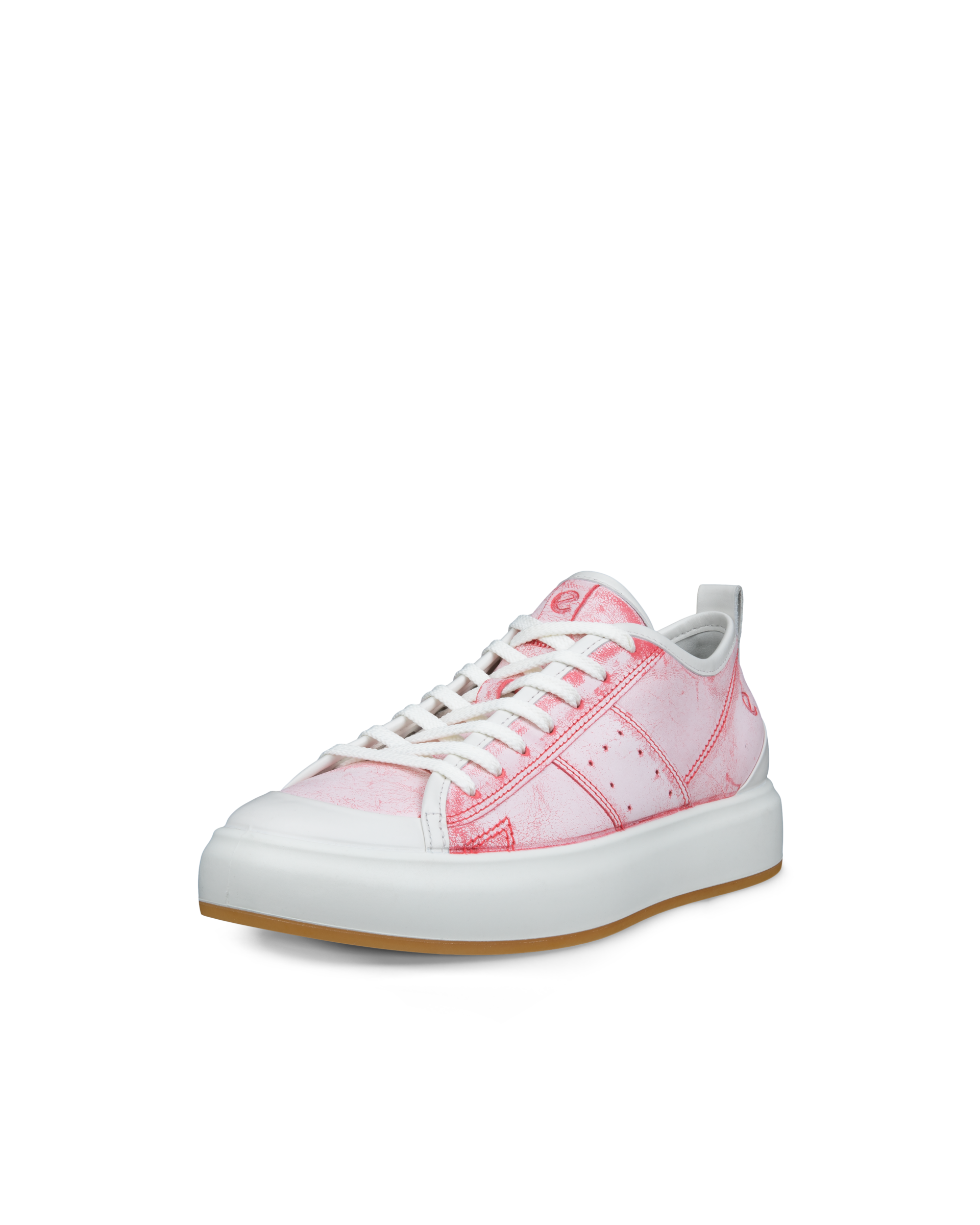 ECCO® Street Ace baskets en cuir pour femme - Rose - Main