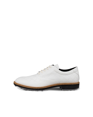 Men's ECCO® Golf Classic Hybrid Leather Shoe - White - Outside