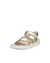 Women's ECCO® Flowt Leather Flat Sandal - Metallics - Main