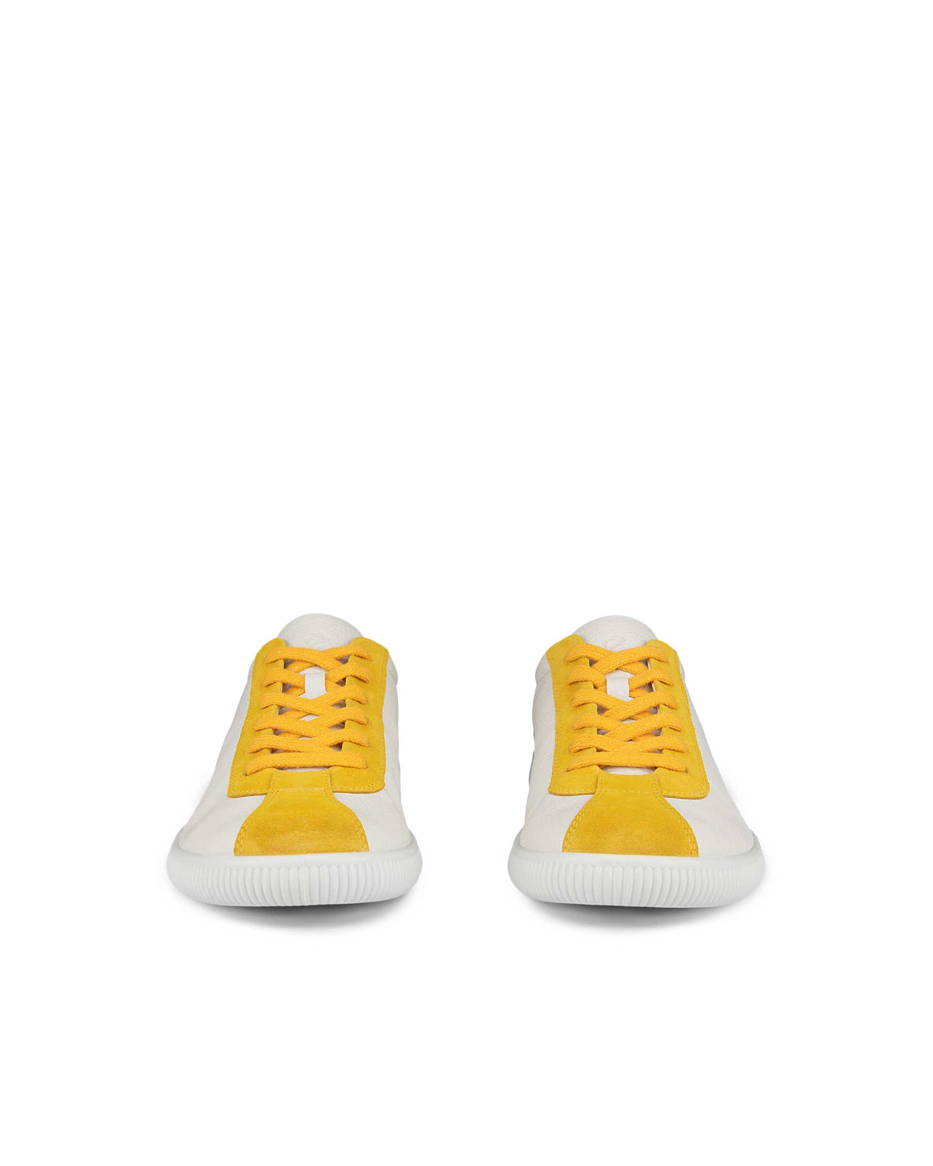 ECCO Soft Zero メンズ レザースニーカー - イエロー - Front pair
