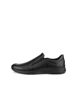 Zapatillas de nobuk sin cordones ECCO® Irving para hombre - Negro - Outside