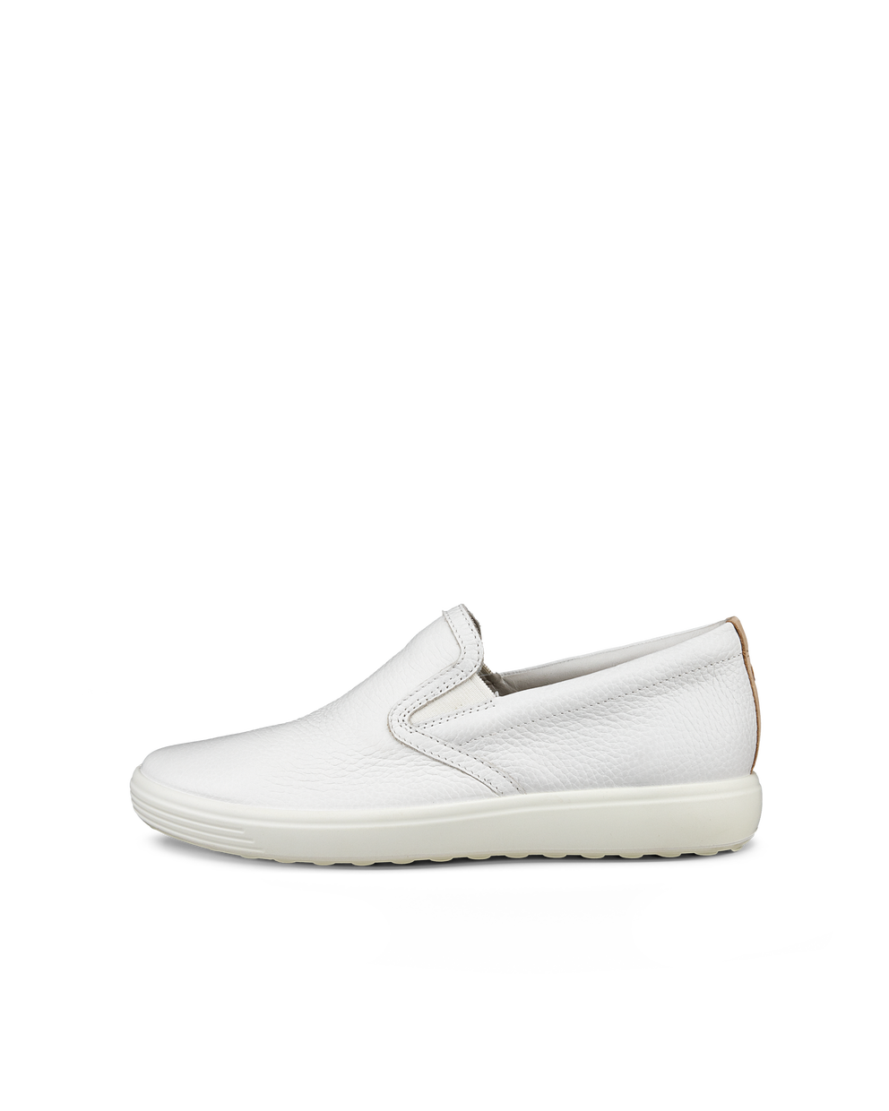 Women's ECCO® Soft 7 Leather Slip-On - White - Outside