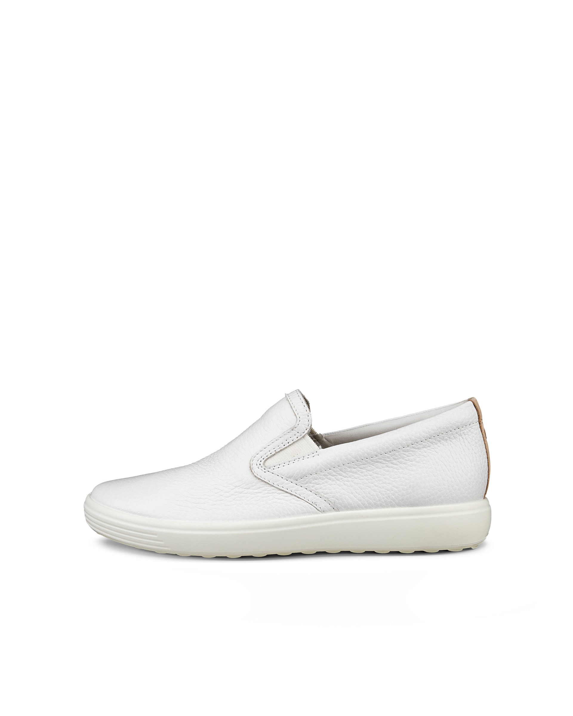 Women's ECCO® Soft 7 Leather Slip-On - White - Outside