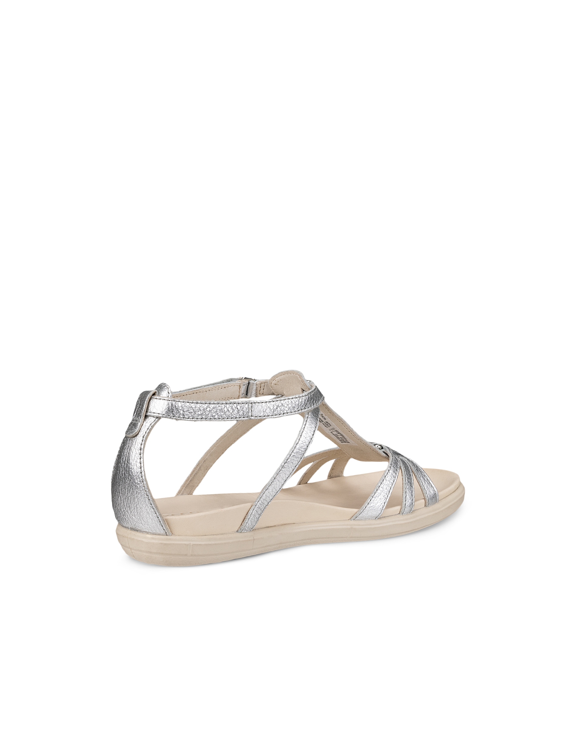 Women's ECCO® Simpil Leather Flat Sandal - Metallics - Back