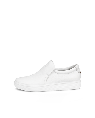 Women's ECCO® Soft 60 Leather Slip-On Sneaker - White - Outside