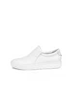 Women's ECCO® Soft 60 Leather Slip-On Sneaker - White - Outside