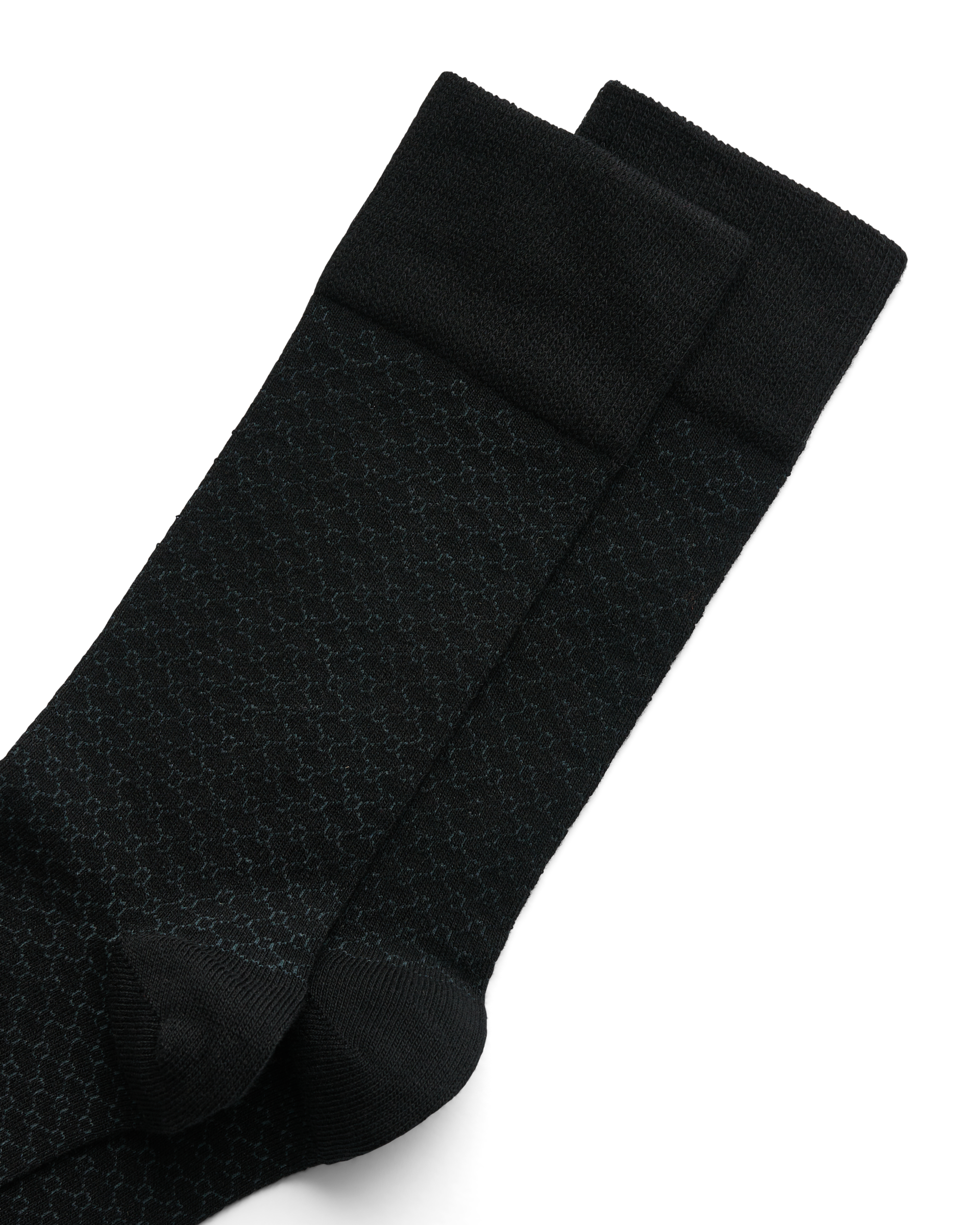 Men's ECCO® Classic Honeycomb Mid-Cut Socks - Black - Detail-1