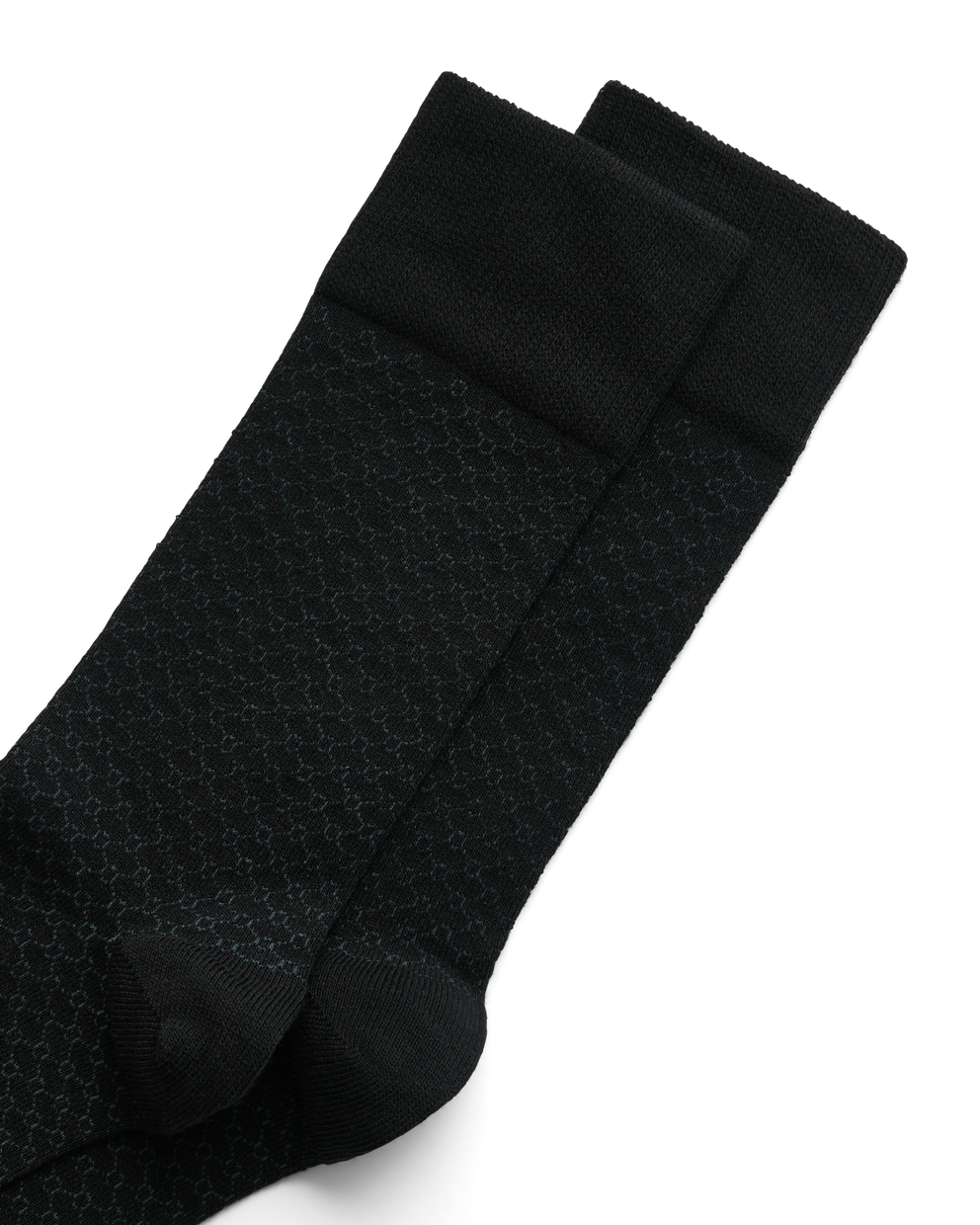 Men's ECCO® Classic Honeycomb Mid-Cut Socks - Black - Detail-1