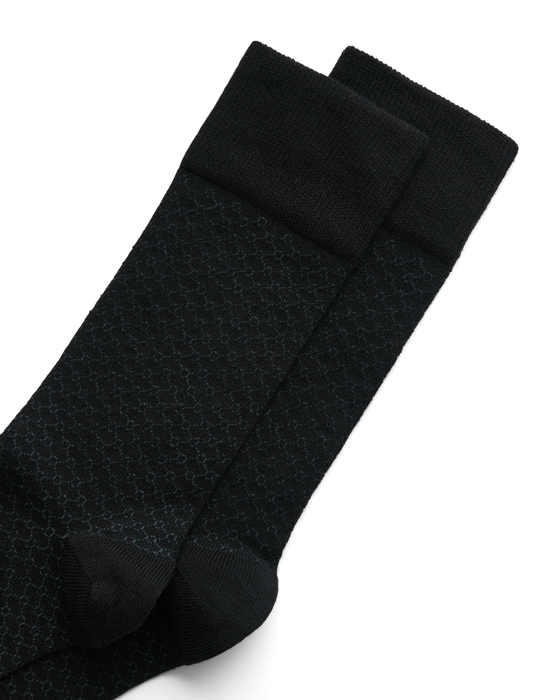 Men's ECCO® Classic Honeycomb Mid-Cut Socks - Black - Detail-1