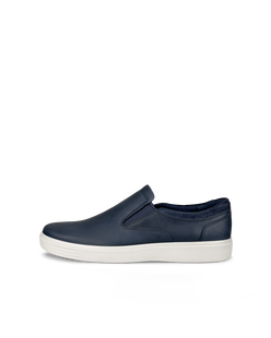 Men's ECCO® Soft Classic Leather Slip-On - Blue - Outside