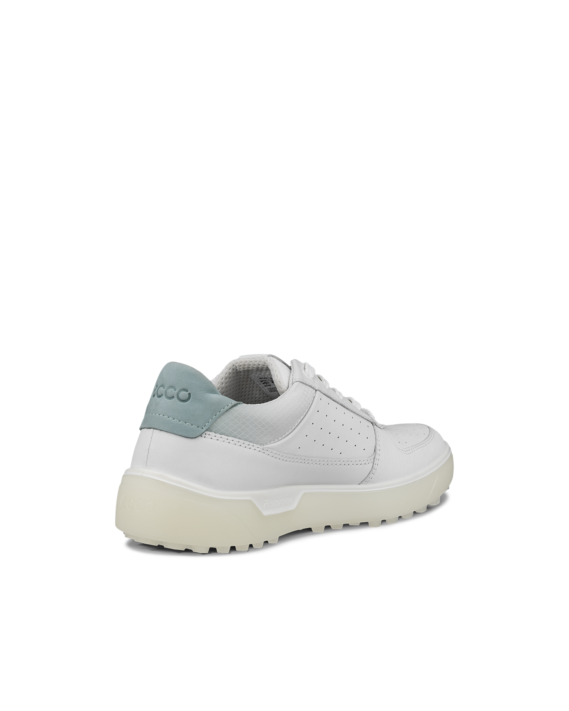 Women's ECCO® Golf Tray Leather Shoe - White - Back