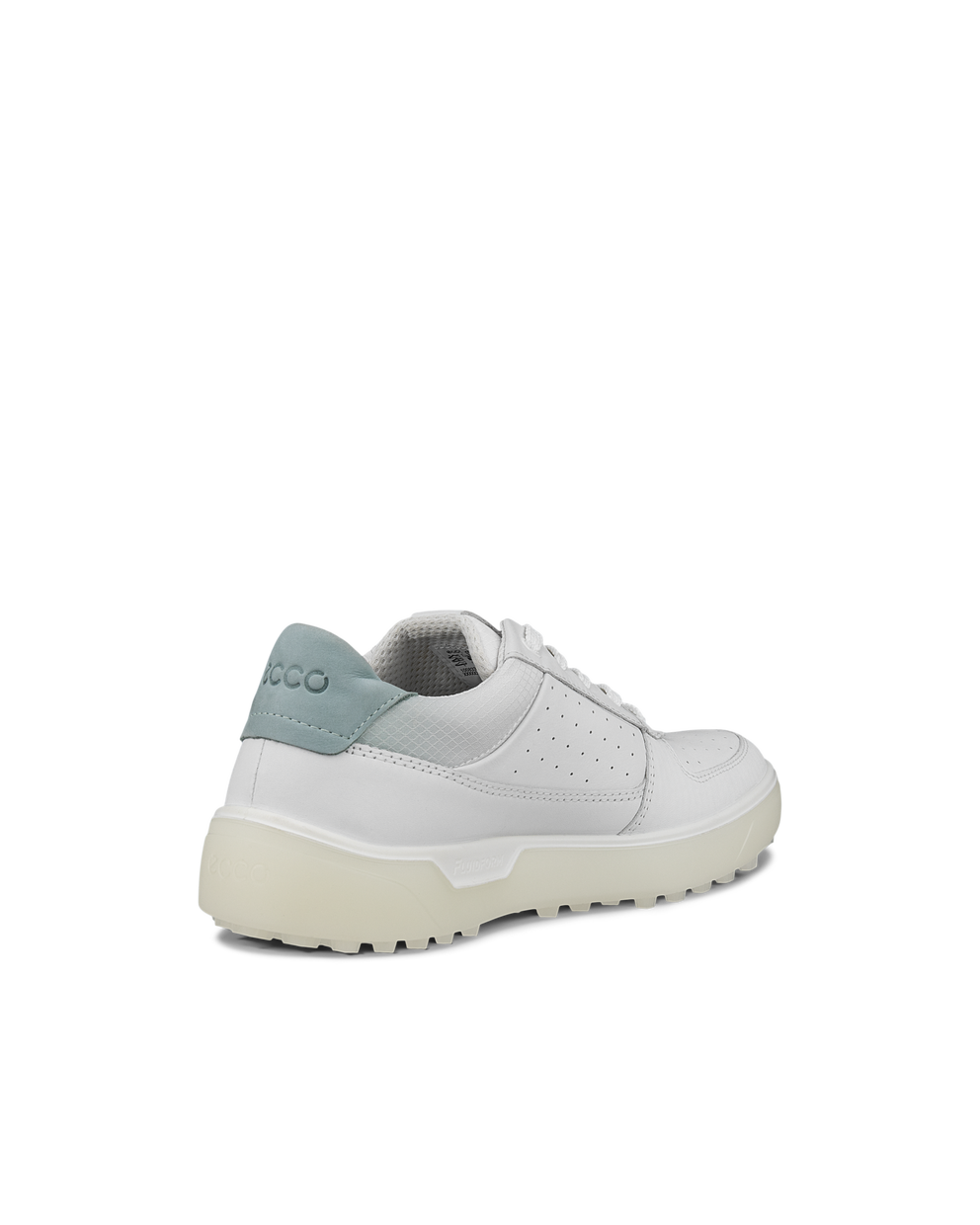 Women's ECCO® Golf Tray Leather Shoe - White - Back