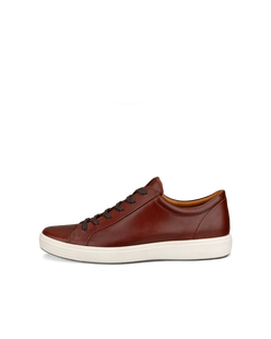 Men's ECCO® Soft 7 Nubuck Sneaker - Brown - Outside