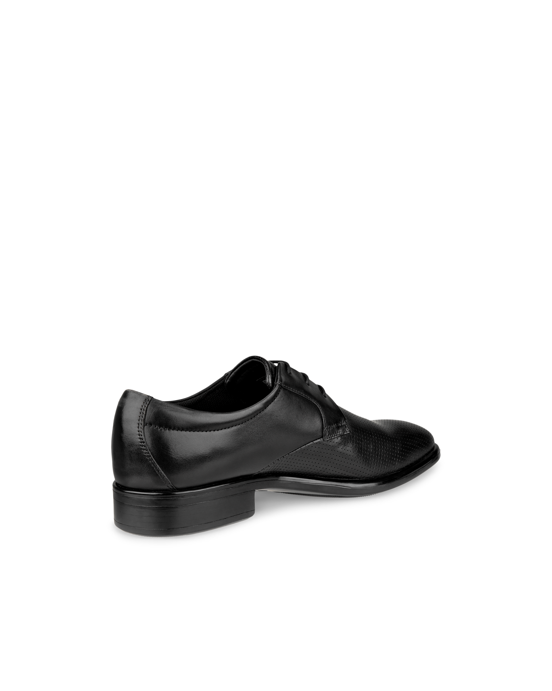 Men's ECCO® Citytray Leather Derby Shoe - Black - Back