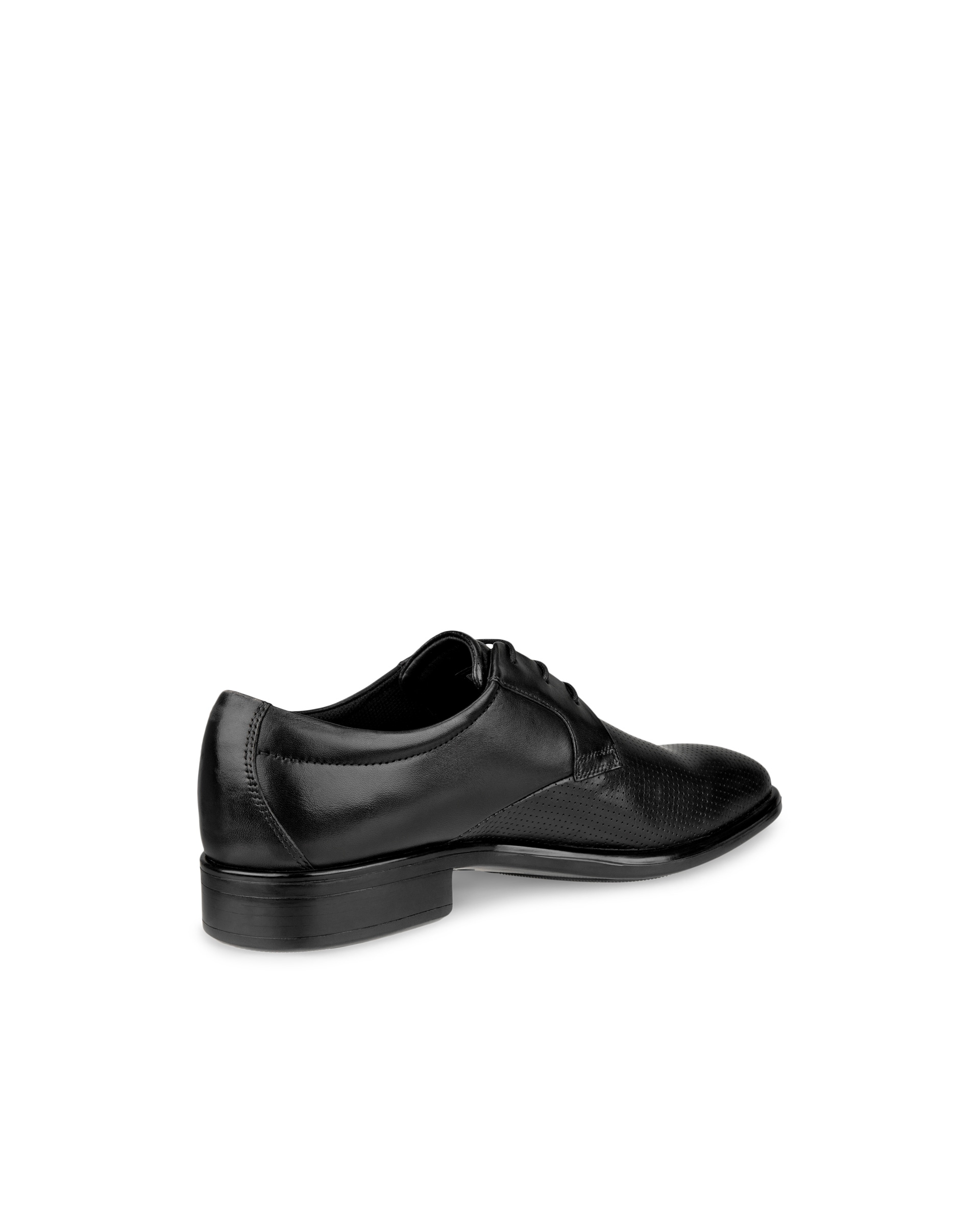Men's ECCOยฎ Citytray Leather Derby Shoe - Black - Back