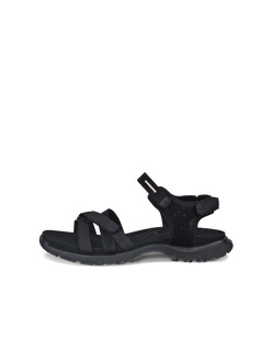 Women's ECCO® Offroad Roam Nubuck Outdoor Sandal - Black - Outside