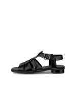 Women's ECCO® Sculpted Alba 25 Leather Fisherman Heel Sandal - Black - Outside