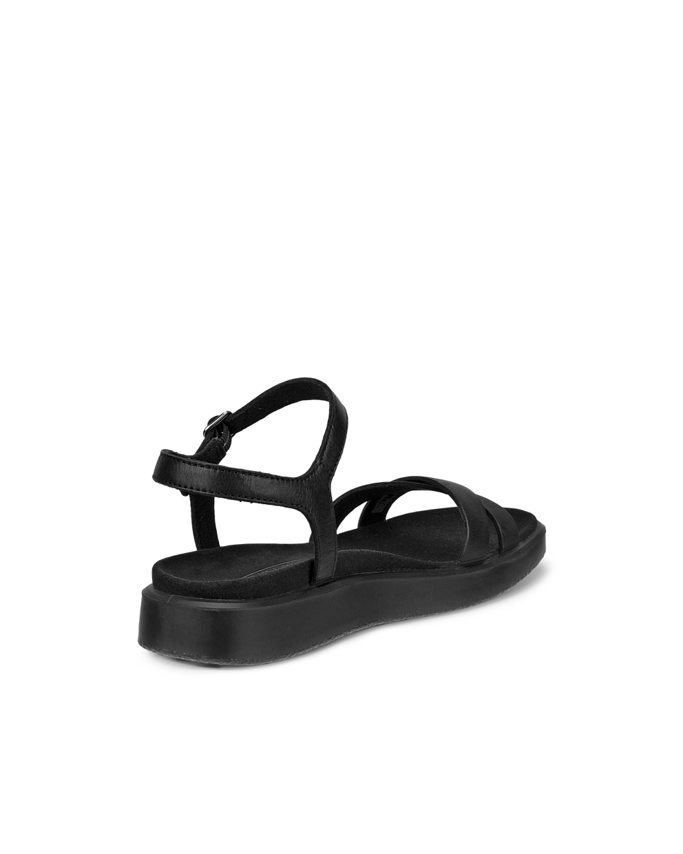 Women's ECCO® Yuma Nubuck Flat Sandal - Black - Back