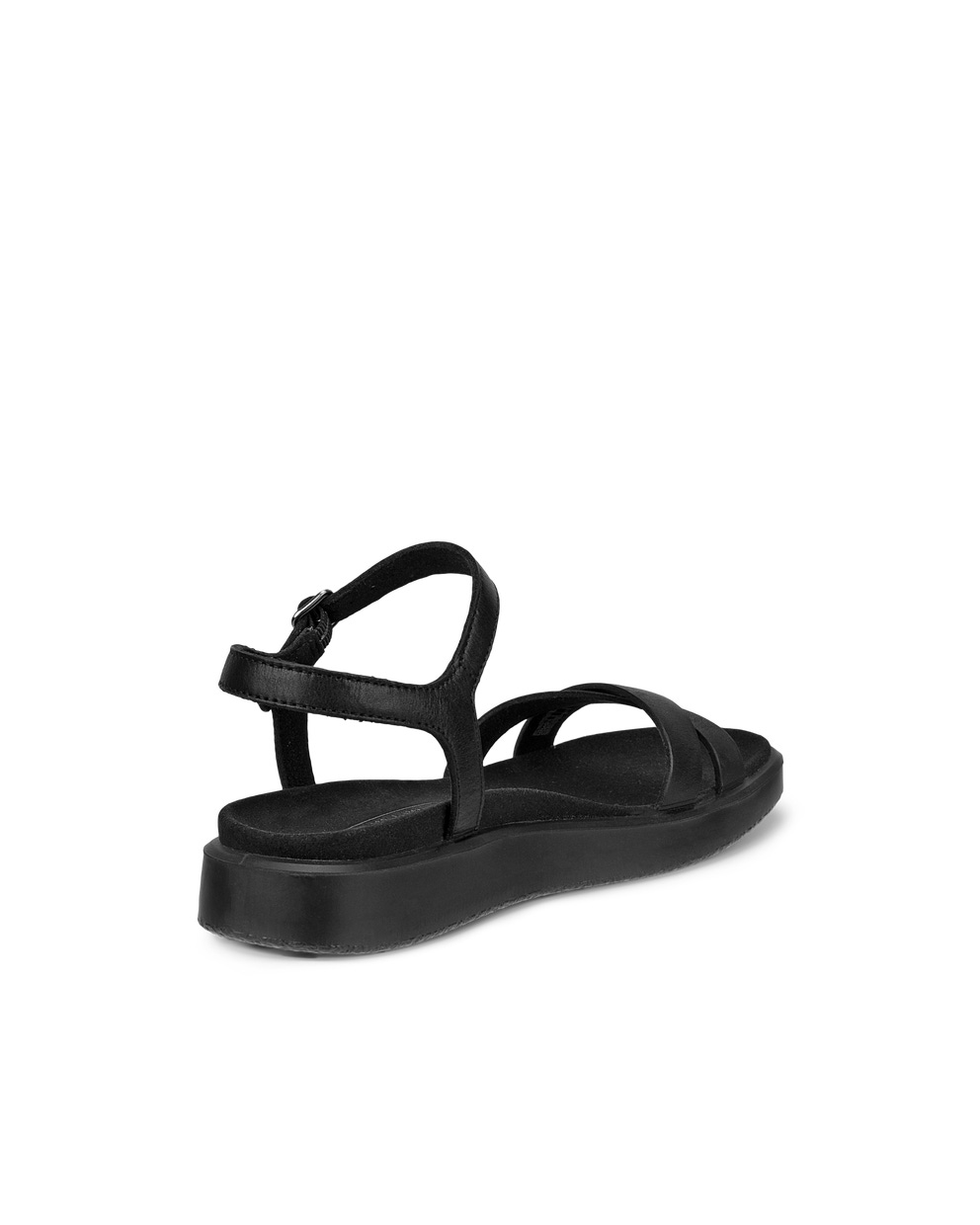 Women's ECCO® Yuma Nubuck Flat Sandal - Black - Back