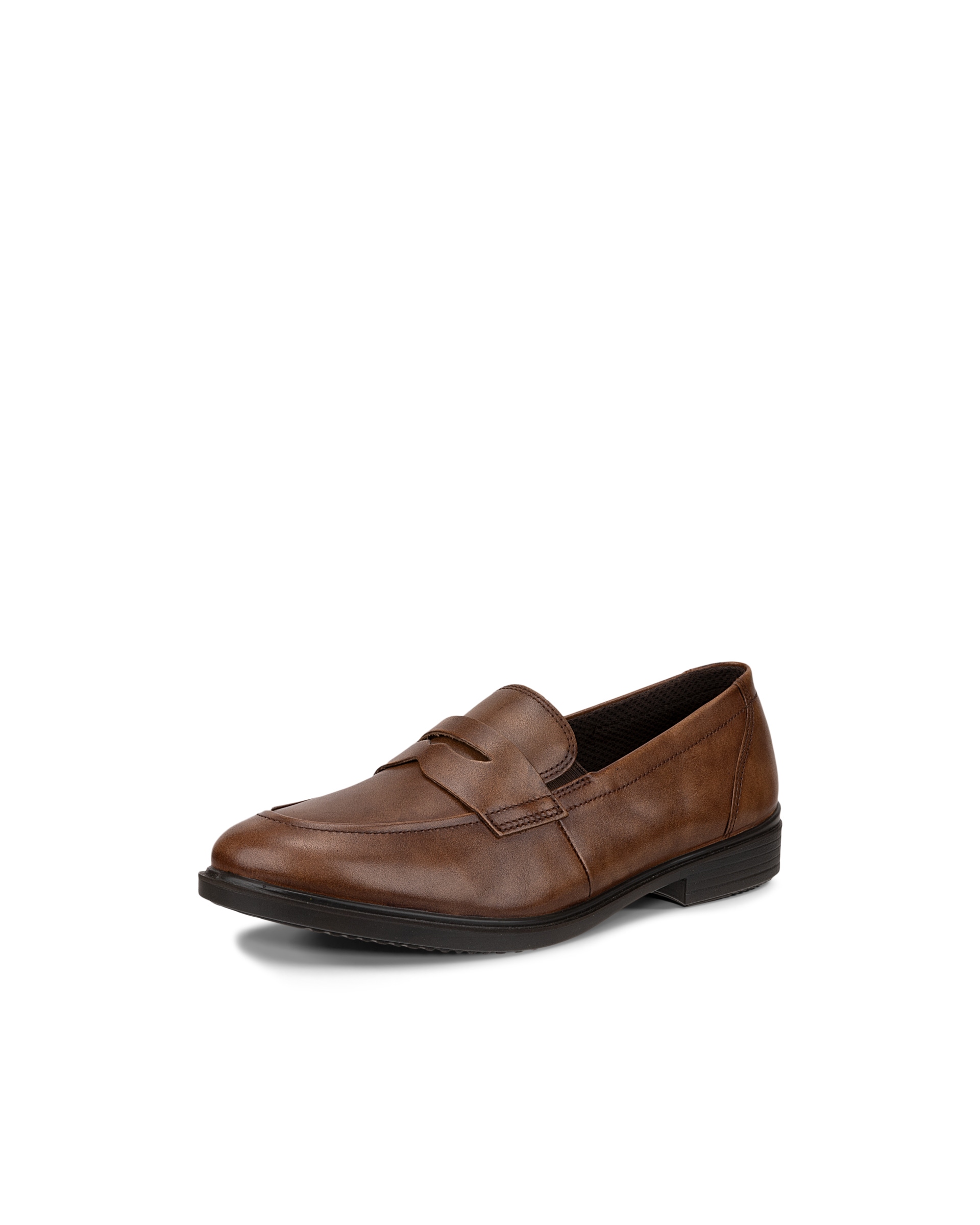 Women's ECCO® Touch 15 Leather Penny Loafer - Brown - Main