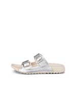 Women's ECCO® Cozmo Leather Two Strap Sandal - White - Outside