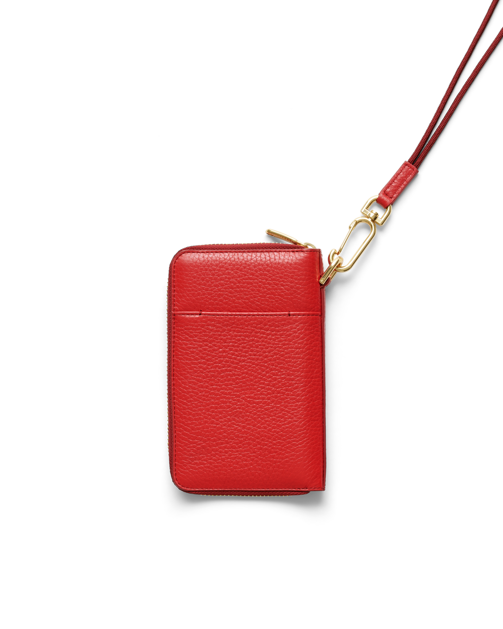 ECCO® Zip Around Pebbled Leather Pouch Wallet - Red - Back