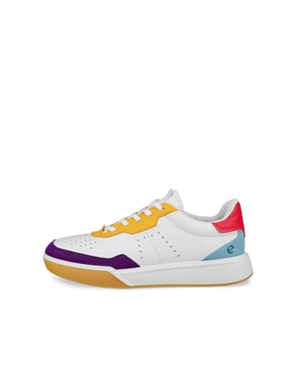 Women's ECCO® Street Court Leather Sneaker - Multicolor - Outside