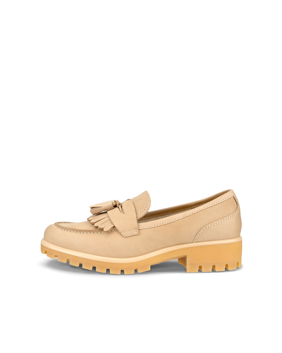 ECCO Women's Modtray Chunky Leather Loafers - Beige - Outside