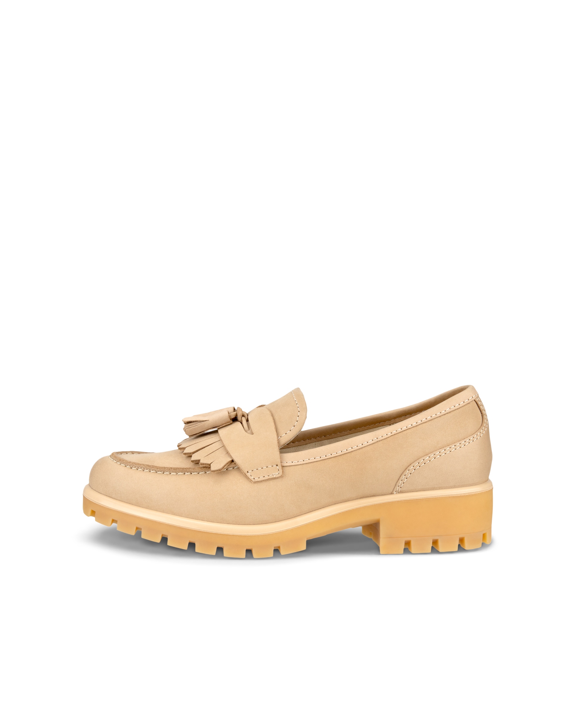 Women's ECCO® Modtray Nubuck Loafer - Beige - Outside