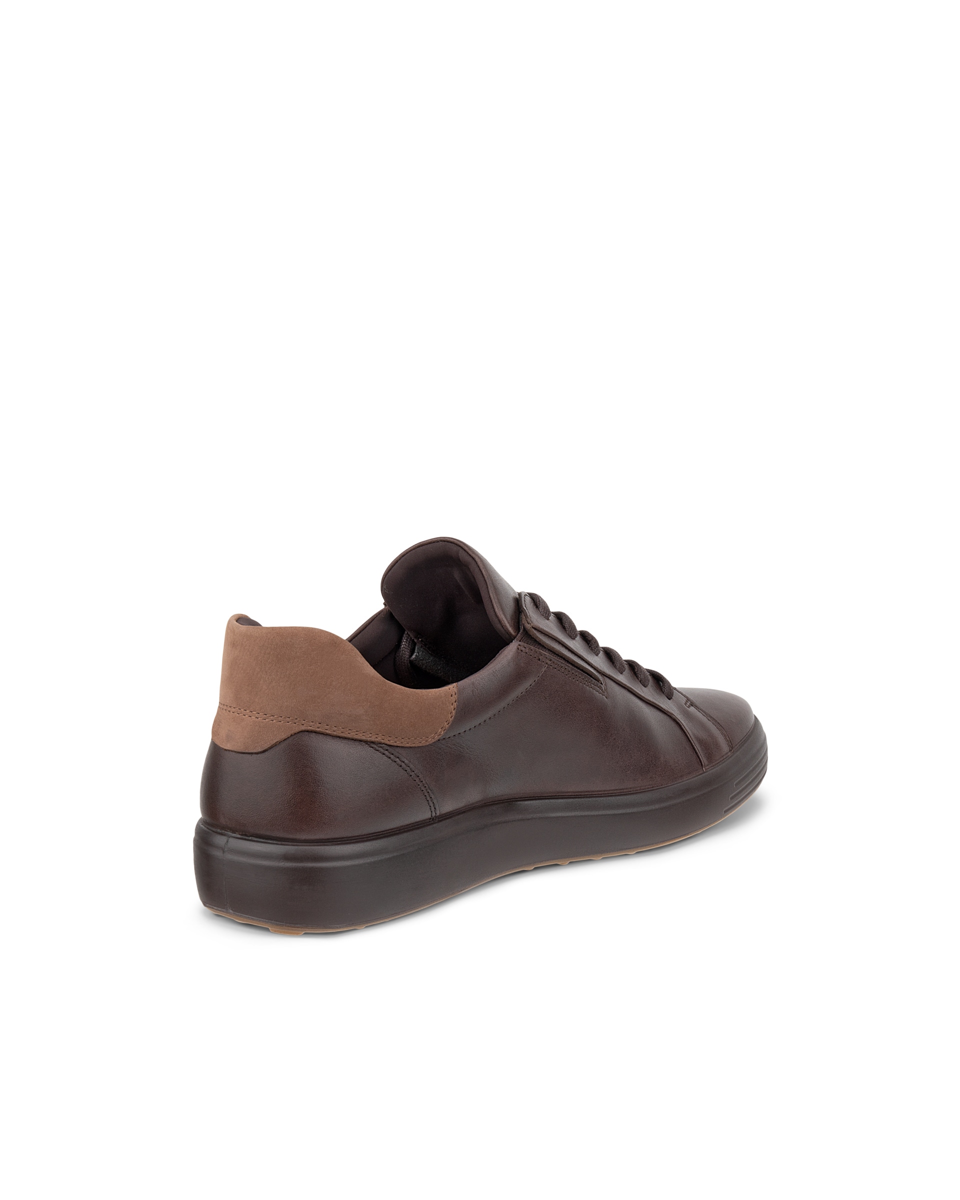 Men's ECCO® Soft 7 Leather Slip-In Sneaker - Brown - Back