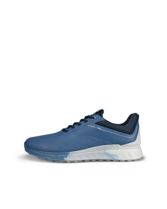 Men's ECCO® Golf S-Three Leather Gore-Tex Shoe - Blue - Outside