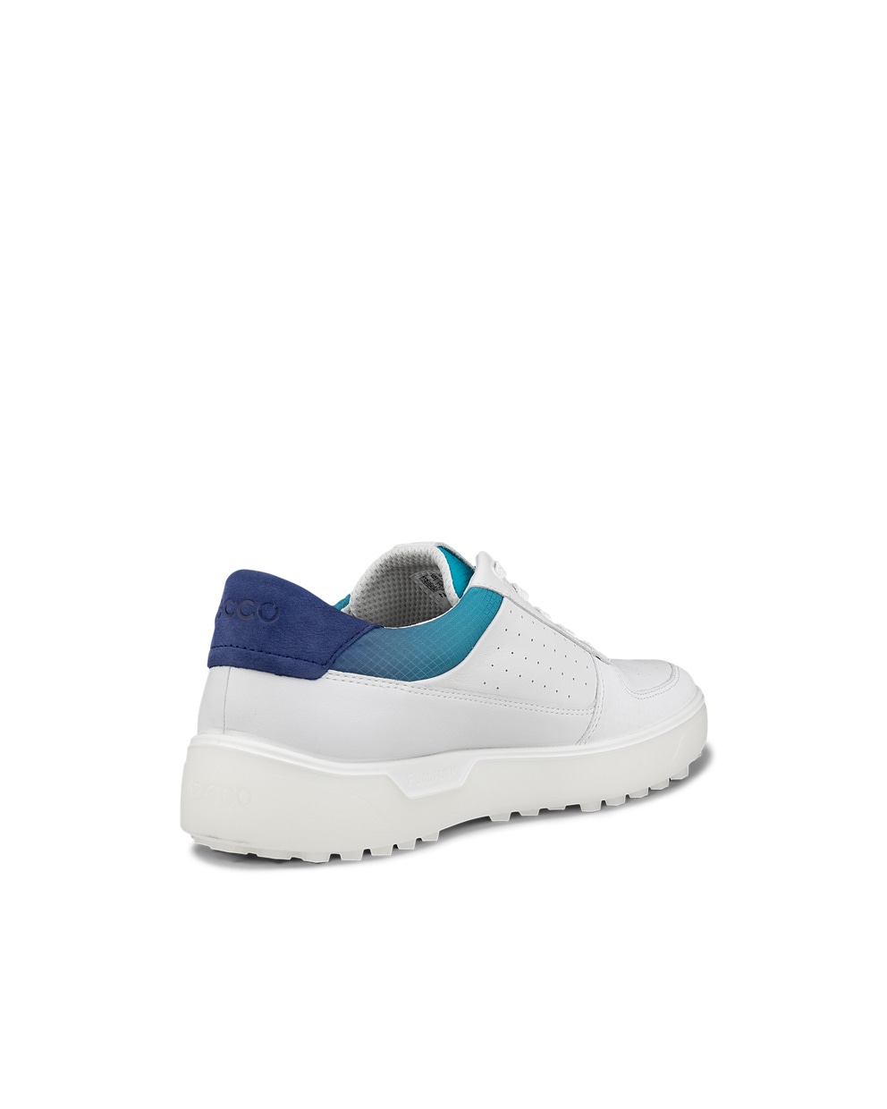 Men's ECCO® Golf Tray Leather Shoe - White - Back