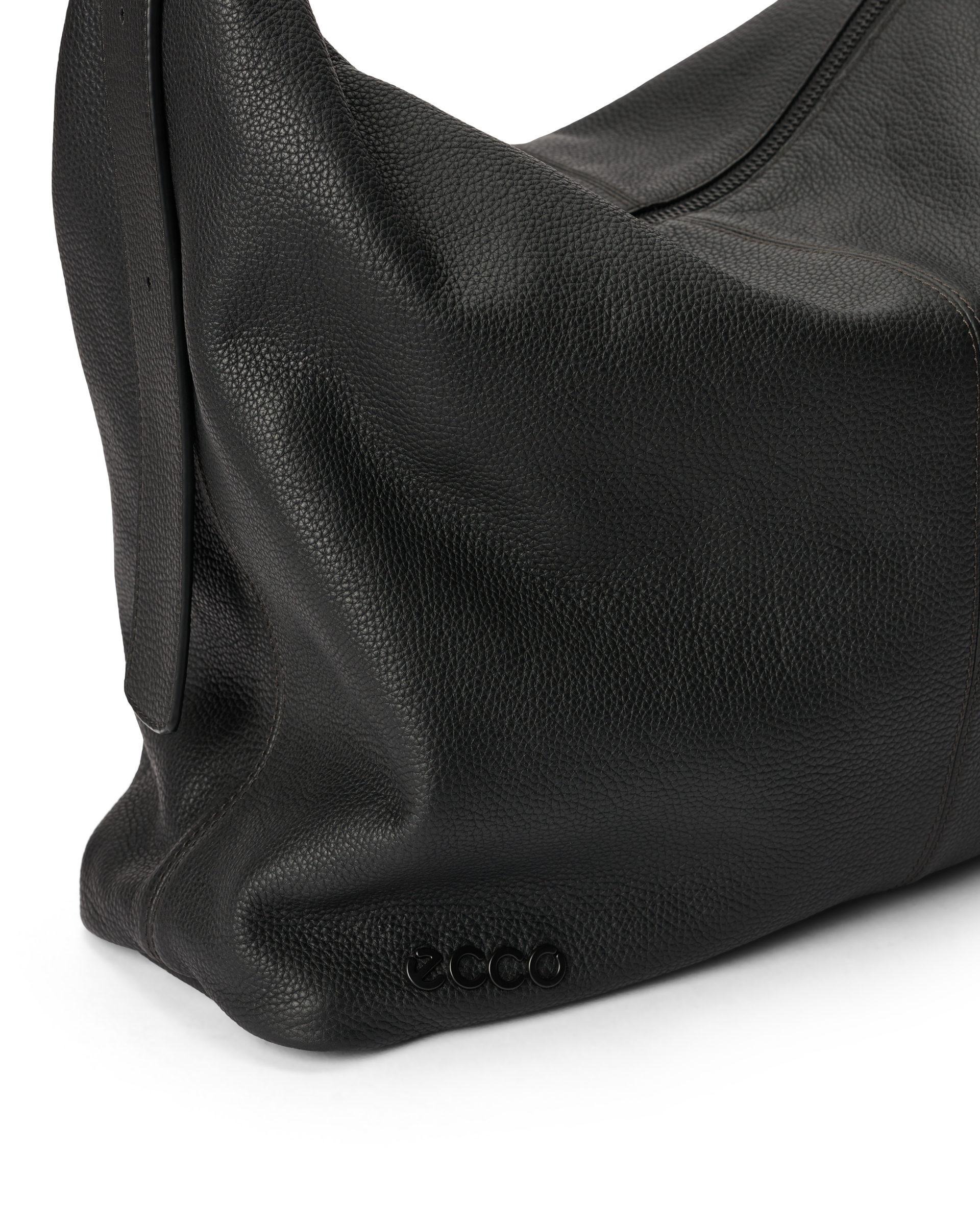 ECCO® Leather Hobo Bag - Black - Detail-1