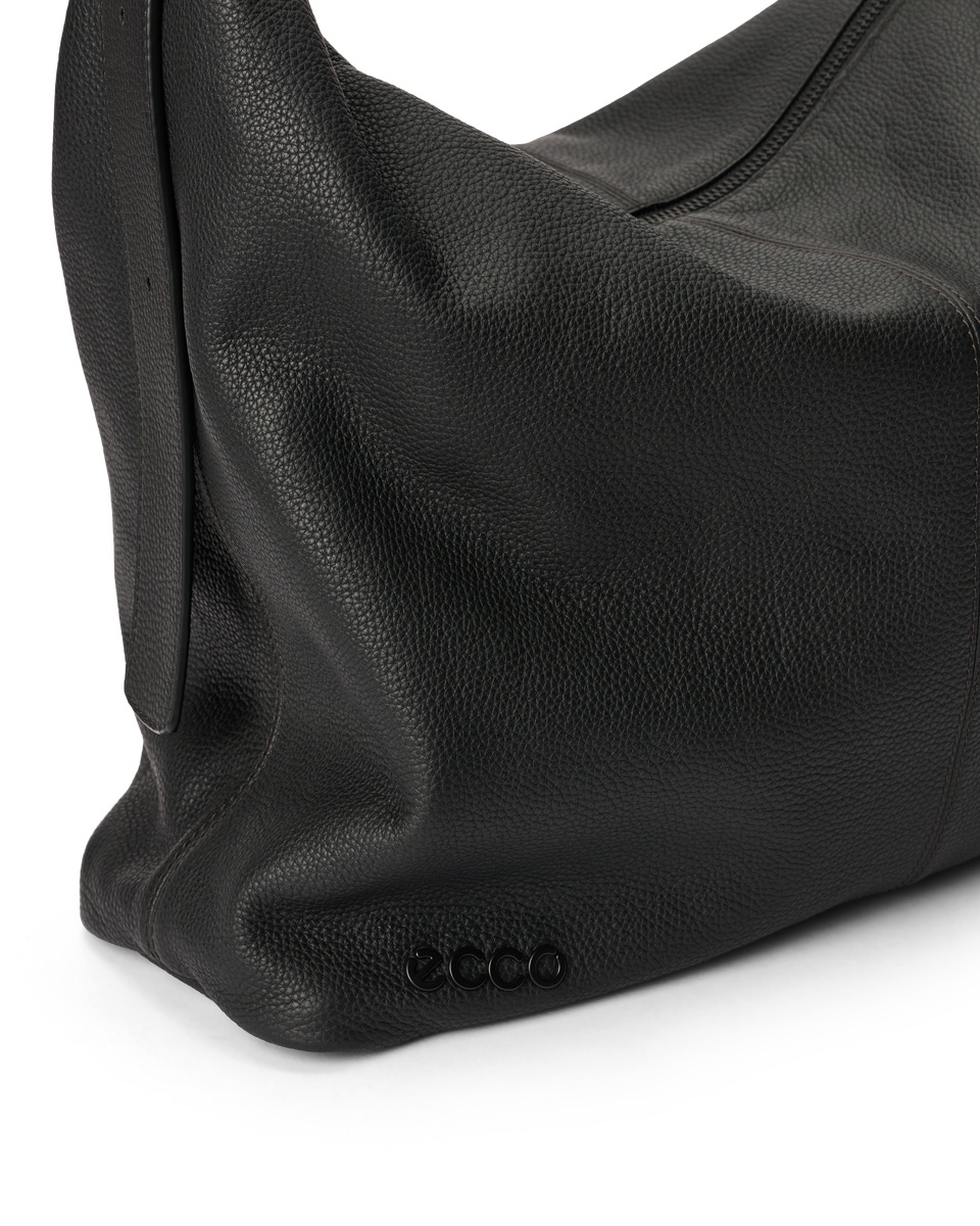 Black leather hobo shoulder bag sale