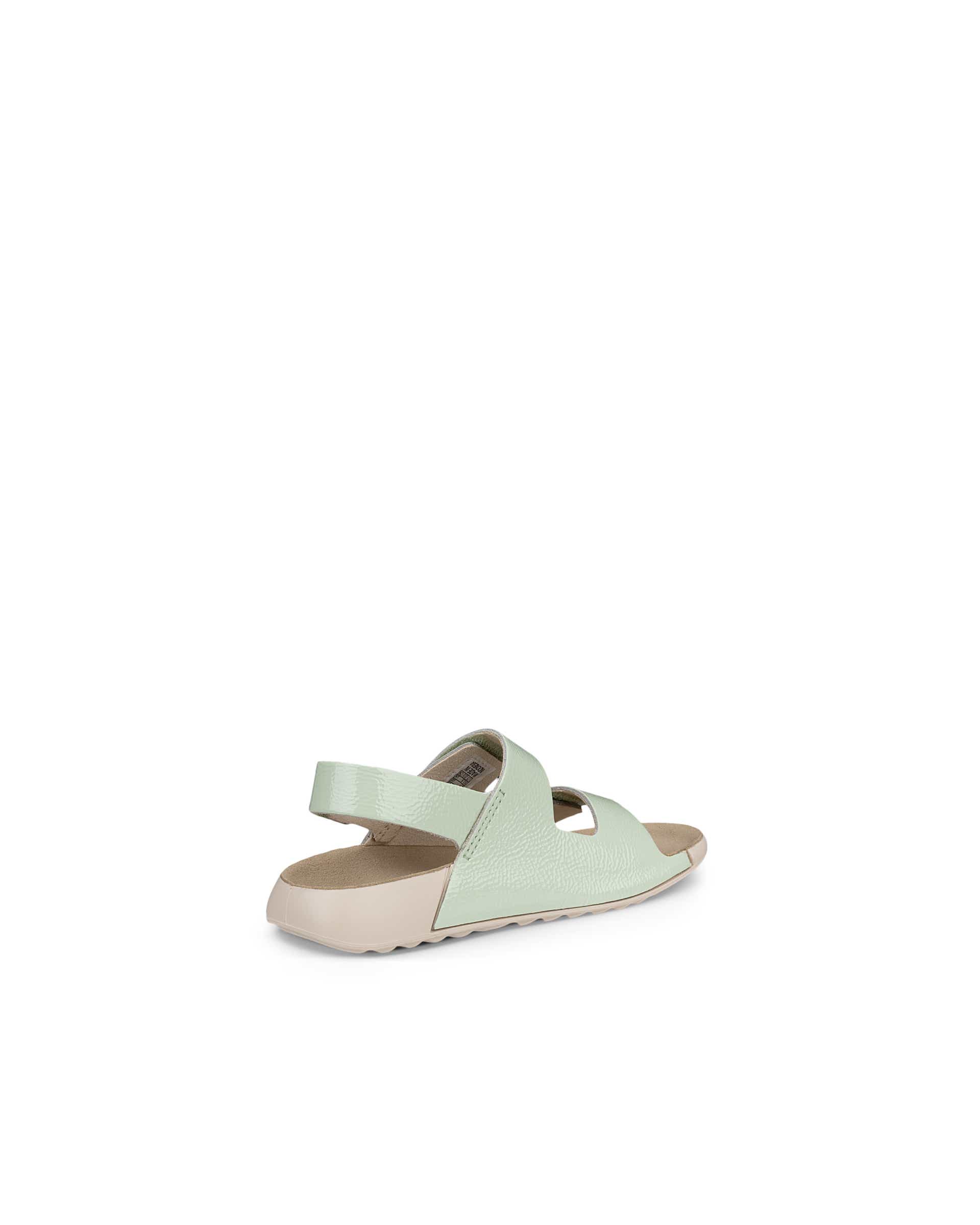 Kids' ECCO® Cozmo Leather Two Strap Sandal - Green - Back