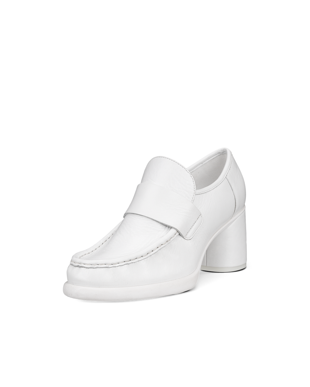 ECCO® Sculpted LX 55 mocassins en cuir à talon carré pour femme - Blanc - Main