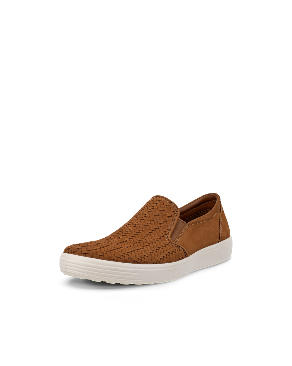 Men's ECCO® Soft 7 Nubuck Sneaker - Brown - Main