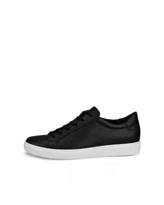 Women's ECCO® Soft Classic Leather Sneaker - Black - Outside