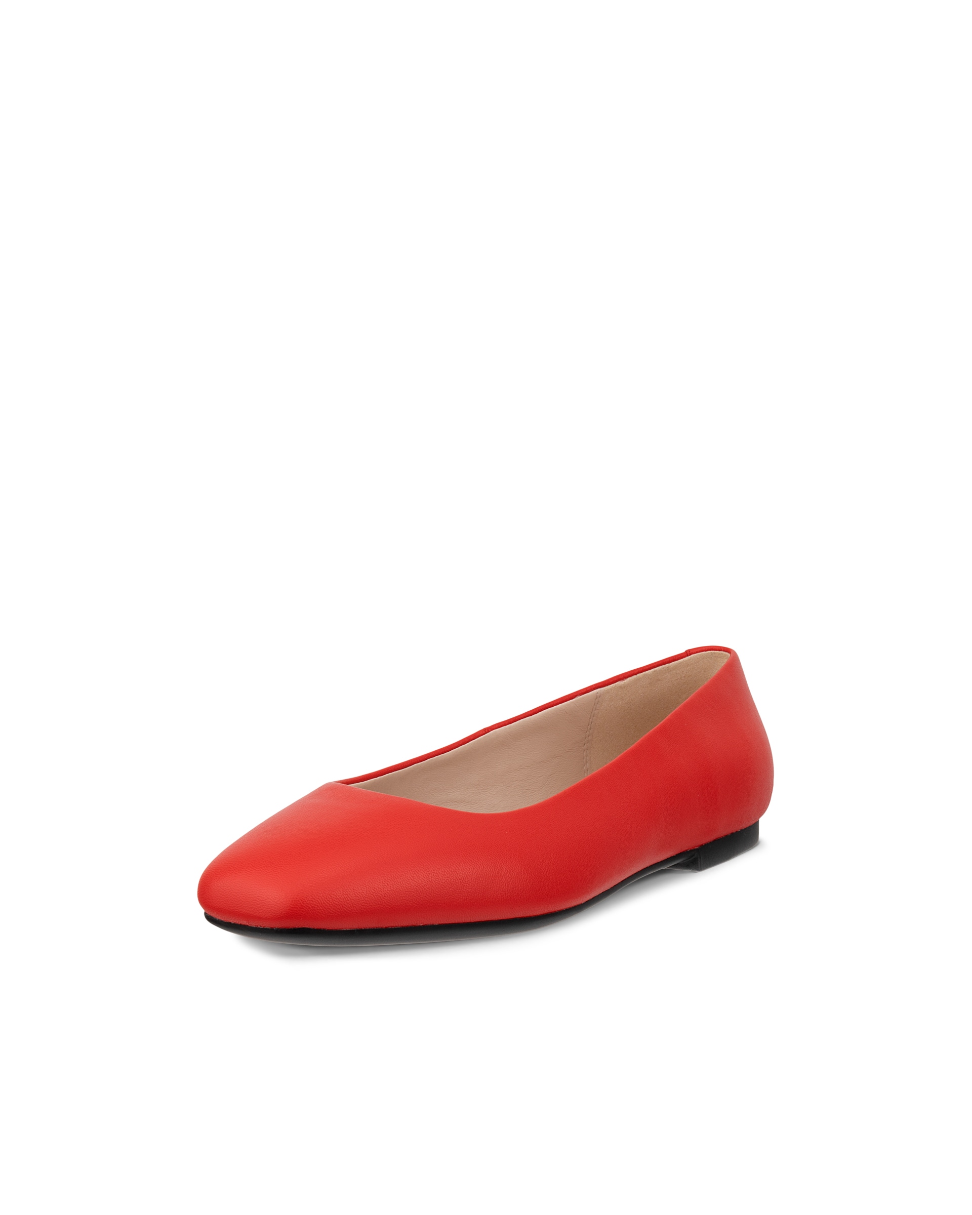 Women's ECCO® Margot Leather Ballerina - Red - Main