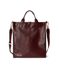 ECCO® Tote Soft North-South sac cabas cuir - Rouge - Main