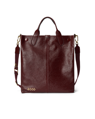 ECCO® Tote Soft North-South sac cabas cuir - Rouge - Main