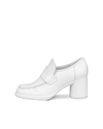 Women's ECCO® Sculpted LX 55 Leather Block-Heeled Loafer - White - Outside