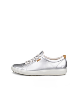 Women's ECCO® Soft 7 Nubuck Sneaker - Metallics - Outside